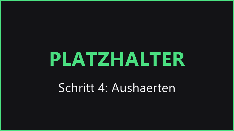 Schritt 4: Gießform mit Beton härtet an einem geschützten Ort aus